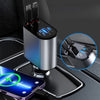 AdaptivCharge - Geri Çekilebilir Araç Şarj Kablosu ve Çakmak Adaptörü (Lightning-Type-C)
