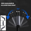 AdaptivCharge - Geri Çekilebilir Araç Şarj Kablosu ve Çakmak Adaptörü (Lightning-Type-C)